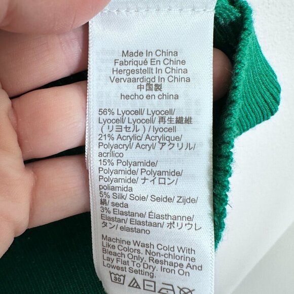 J. Crew Ribbed Turtleneck Festive Green TENCEL™ lyocell-blend Women's Size Small - Picture 5 of 6